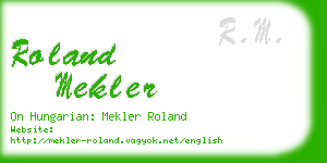 roland mekler business card